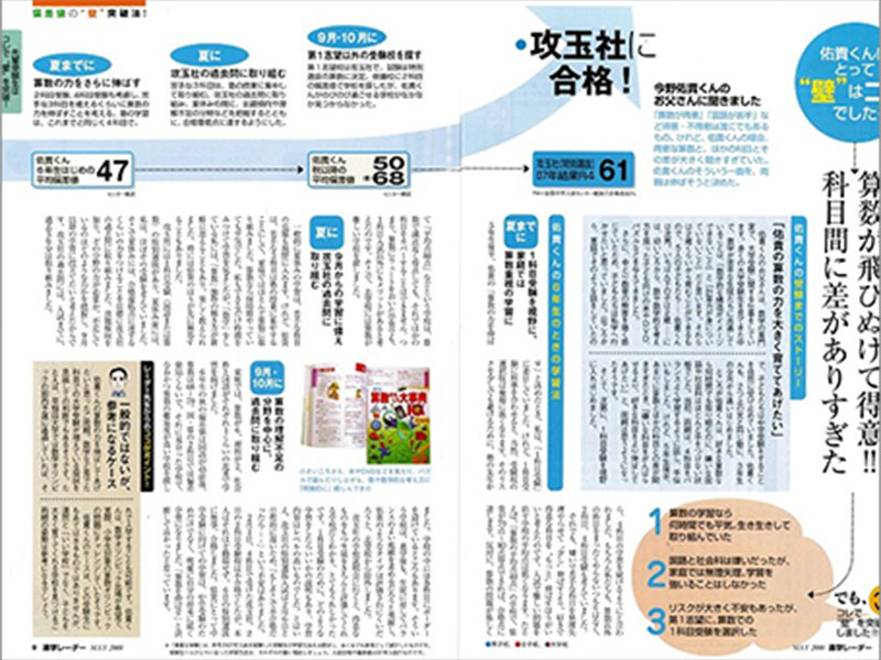 中学受験情報誌『進学レーダー』
（みくに出版）から取材